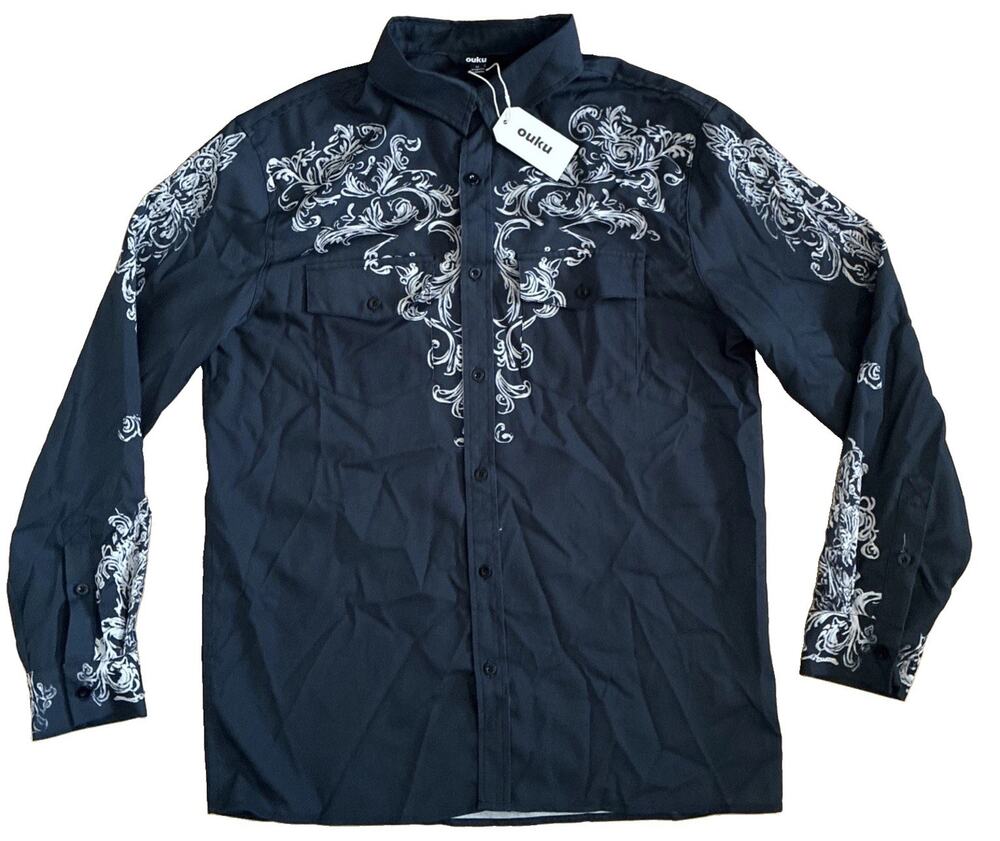 Ouku Men's Size M Long Sleeve Button Up Shirt Brand New